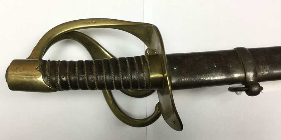 Napoleonic French An XIII Cuirassier Heavy Cavalry Sword, the blade marked "AP" for Atelier de - Image 3 of 13