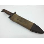 WW1 US Army Bolo Knife with 255mm long blade maker marked and dated "SA 1917" for Springfield