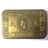 WW1 British Princess Mary's Gift Tin 1914. Much original gilt finish remains. No splits to edges and