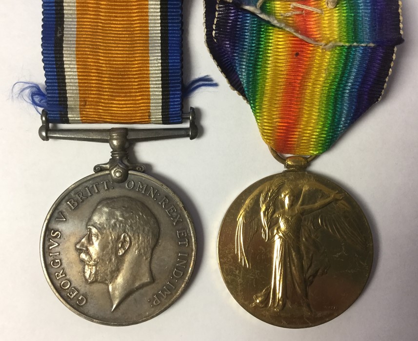 WW1 British War Medal and Victory Medal to 89578 Bmbr. AE Hicklin, RA. Complete with original