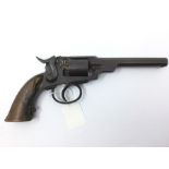 Percussion Cap Revolver. Action a/f. 125mm long barrel. Overall length 250mm. Bore approx 9mm. No