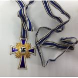 WW2 Third Reich Ehrenkreuz der Deutschen Mutter. Mothers Cross in Gold complete with full length