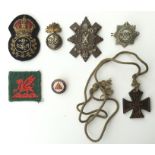WW2 British Royal Navy Petty Officers cap badge in wire bullion thread: Black Watch cap badge,