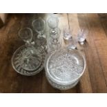A parcel of assorted clear and cut glasswares, antique to modern, to include 19th Century rummers (