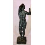 After A late 19th Century Auguste Rodin, (French, 1840-1917), cast patinated bronze, the nude