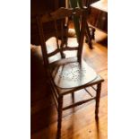 A late 19th century and later oak chair. CONDITION REPORT: Good condition, has been restored the