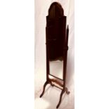 A 19th century revival mahogany cheval mirror. 163cm H