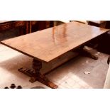A 20th century oak refectory dining table by Titchmarsh & Goodwin, in a 17th century influence,