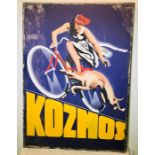 A 20th Century Kozmos painted poster. 127cm H x 92cm W