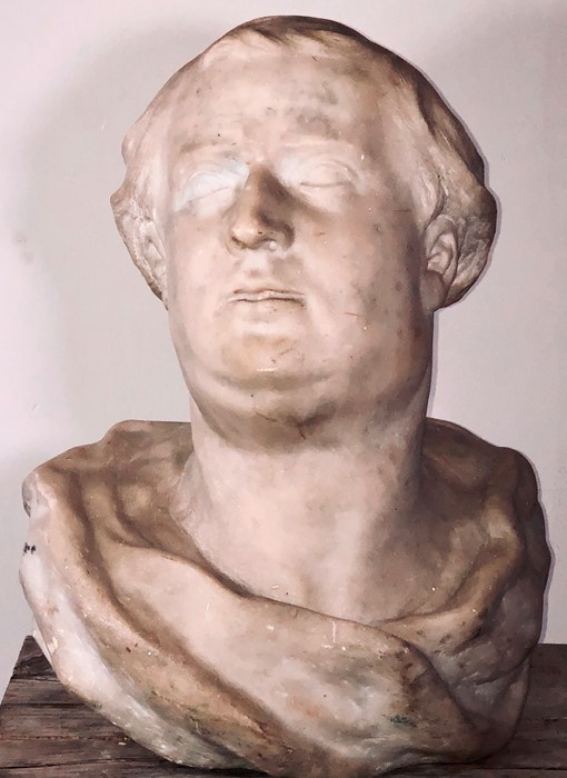 An Italian classical carved white marble bust of an emperor. 51cm H Provenance: From a Georgian home