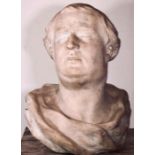 An Italian classical carved white marble bust of an emperor. 51cm H Provenance: From a Georgian home