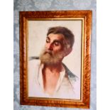 British School, 19th Century, Portrait of a Bearded Gentleman, oil on canvas lay down, 54cm H x 36cm