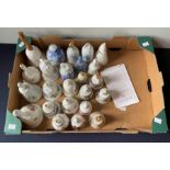 A collection of ceramic bells, (24) and certificates (box)
