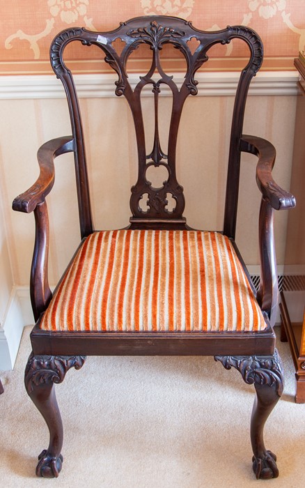 A 19th Century Chippendale style open armchair,