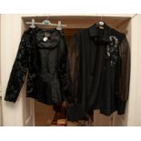 A Verse Size 34 Black Chiffon Blouse, the sequin embellishment is on the left hand side in the