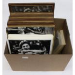 Football Memorabilia; A collection of assorted framed and unframed black and white photographs,