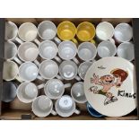 A collection of assorted football interest ceramic mugs, including Leeds United, Charlton