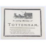 An early 'In Loving Memory of Tottenham' postcard, circa 1900, original.