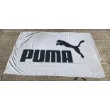 Derby County Memorabilia, A large, original black and white Puma flag, taken from the Baseball