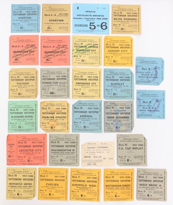 Tottenham Memorabilia; A collection of assorted Tottenham tickets from the 1960/61 Double Winning