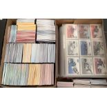 A collection of assorted modern trading card albums including Match Attax and Shoot Out together