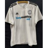 A collection of three sporting shirts to comprise: a Derby County, Adidas, Home Shirt, 2011-12, very