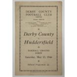 Derby County v Huddersfield Town, 13th May 1944, Police Benevolent Fund programme, four page
