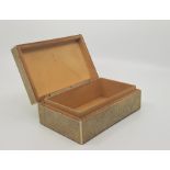 A shagreen cigarette box, c.1930's, with ivory edge detail, 15.7cm x 10cm x 5.2cm