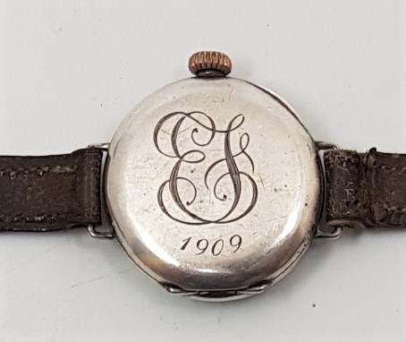 A Wilsdorf & Davis silver and cloisonne enamel ladies' wrist watch, c.1909, manual movement, - Image 2 of 4