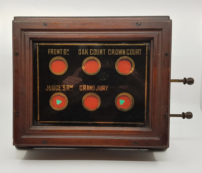 Judicial interest: An early 20th century Crown Court bell box, having two press levers to side