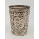 A mid 18th century Russian silver beaker, impressed marks for maker "A.R" (unidentified), assayed