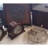 A collection of miscellaneous items, including; A box, chandelier, clocks and similar. (qty)