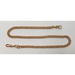 A 9ct. gold curb link watch chain, length 41.5cm. (32.3g)