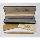 A Cross sterling silver propelling pencil, engraved with presentation details, in box with booklets,