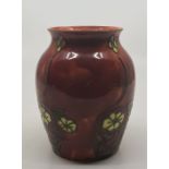 A Minton secessionist vase No.33, brick red ground, printed factory mark, height 12,9cm.
