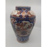An Edo period large Japanese pottery Imari  vase, 29cm high  Condition: Good, no damage.