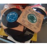 A large collection of vintage vinyl records, various genres. (qty)