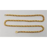 A precious yellow metal fancy link necklace, (yellow metal assessed as gold of at least 18ct.),