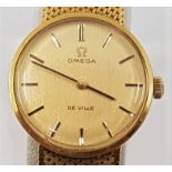 An 18ct gold Omega De Ville ladies' bracelet watch, manual movement, having signed circular gold