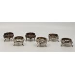 A matched set of four Victorian silver circular salts. all by Henry Holland, assayed London 1851,