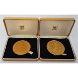 Two official medals for the 25th anniversary of the reign of Elizabeth II, silver-gilt, 58mm
