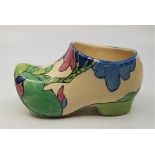 A Clarice Cliff "Bizarre" sabot/clog in the Rudyard pattern, painted in colours, printed factory