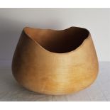 A sycamore bowl "Concerning Gravity #3" by Donald Dennis, the base signed and dated 1984, height