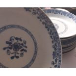A large collection of Qianlong export porcelain plates and bowls. (qty)  Condition: Largely good