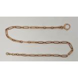 An Austrian 14ct. rose gold long and short link chain, length 54.5cm. (43g) Condition: Austrian