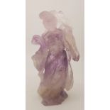 A Chinese carved amethyst Guanyin, height 17.2cm