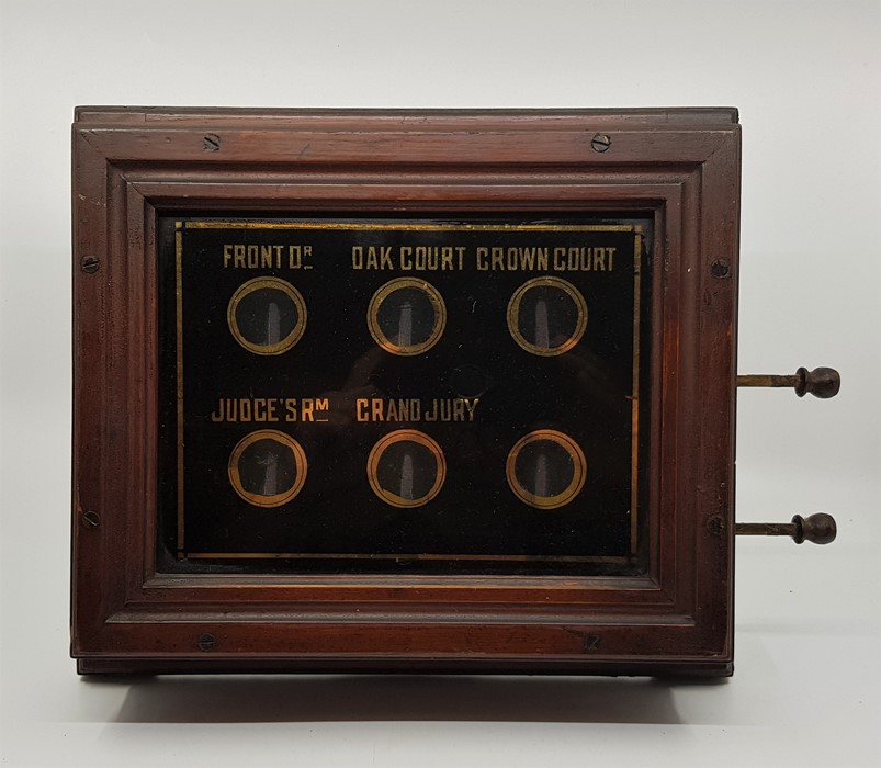 Judicial interest: An early 20th century Crown Court bell box, having two press levers to side - Image 2 of 2
