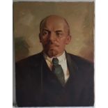 After Alexander Moldavanov (Russian), "Vladimir Lenin", oil on canvas, unsigned, 80cm x 60cm.