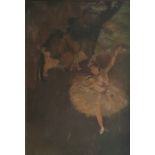 After Edward Degas (1834-1917),  "Ballerina", a late 20th century oil on canvas, 56cm x 39cm,