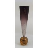 A tall studio glass vase, signed Max and dated 23.10.90, height 41cm.